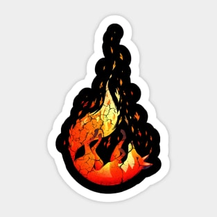 fire Falling Fox Sticker